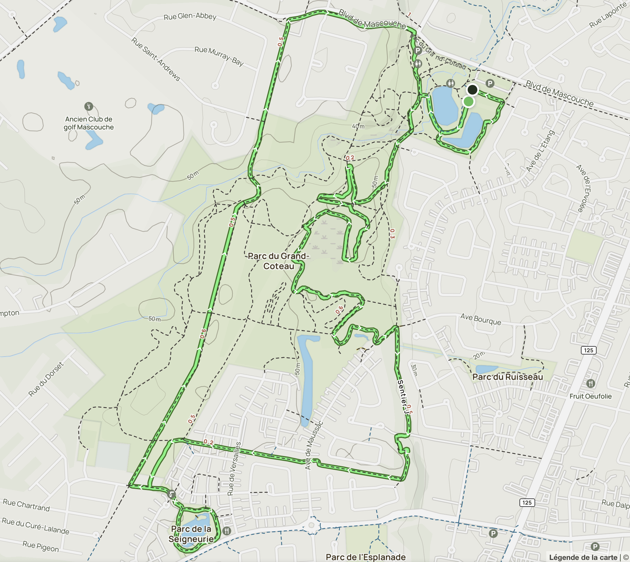 Parcours 10km Émilie Mondor